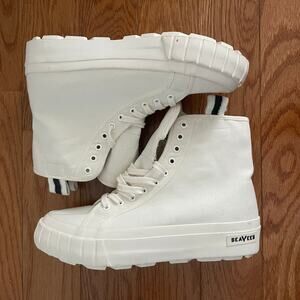 SeaVees La Brea Lug High Top Off White Sneakers Womens 8.5 Streetwear Casual